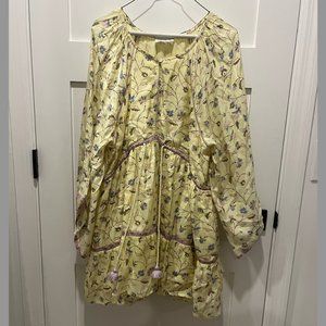 OMIKA Yellow floral tie front Dress Small